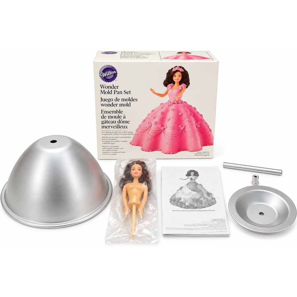 Wilton Wonder Mold Pan Set Princess Doll Cake Baking Decorating Kit Complete Box